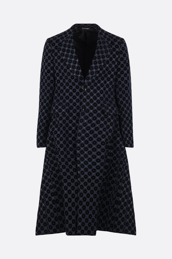 single-breasted coat in jacquard