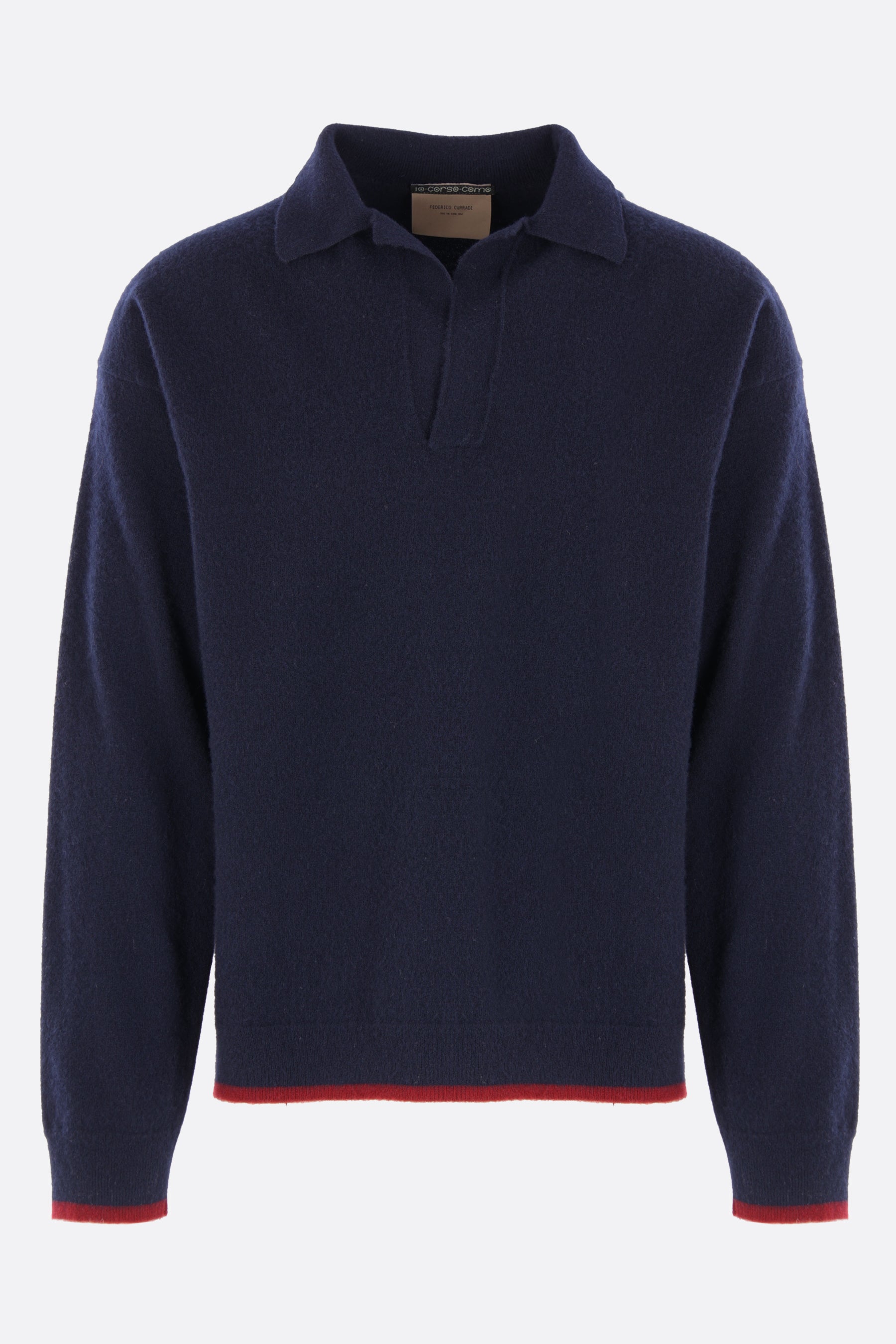 wool and cashmere polo sweater