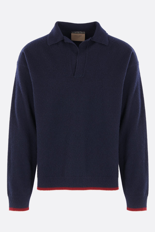 wool and cashmere polo sweater
