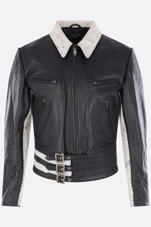 Dog in Restraint jacket in leather