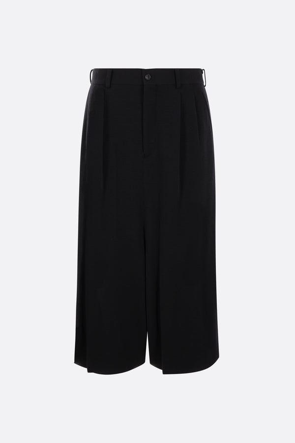 low-crotch wool cropped trousers