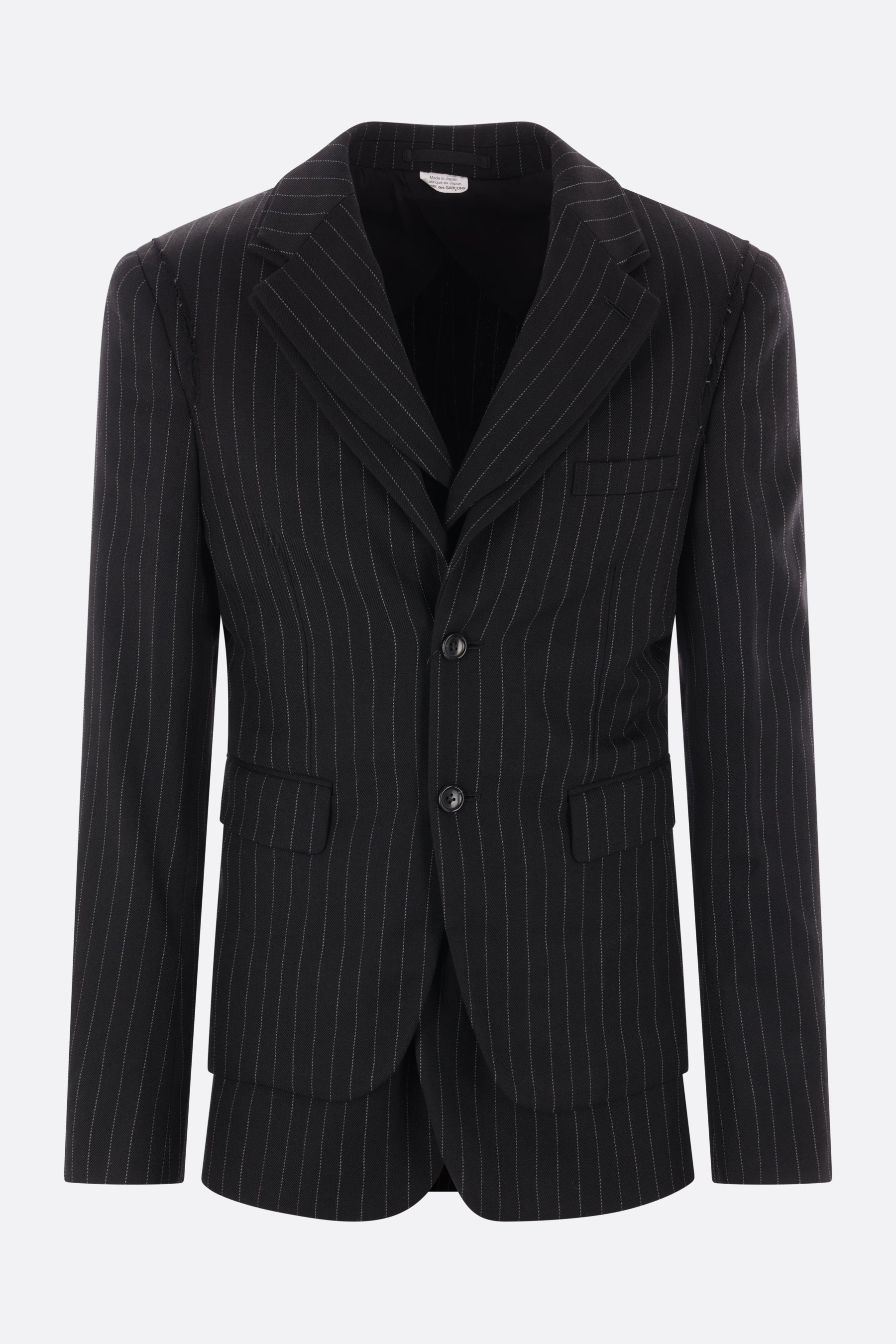 single-breasted pinstripe wool jacket