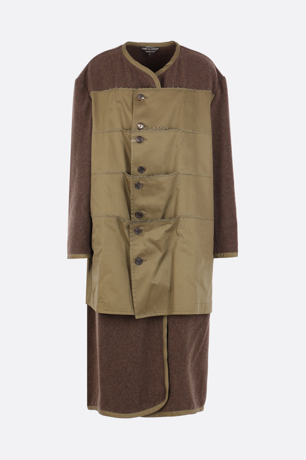 deconstructed coat in felt and gabardine