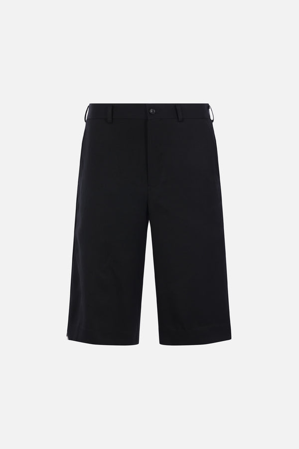 wool shorts with zip details