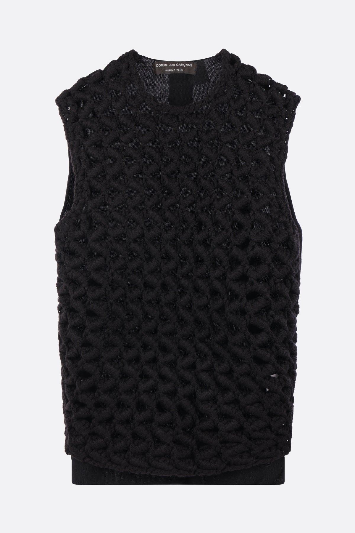 sleeveless sweater in mesh knit