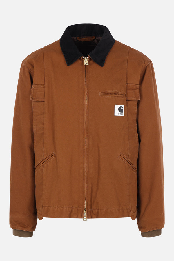 padded utility jacket in canvas
