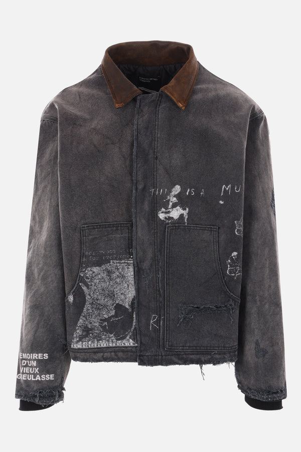 Chore distressed canvas padded jacket