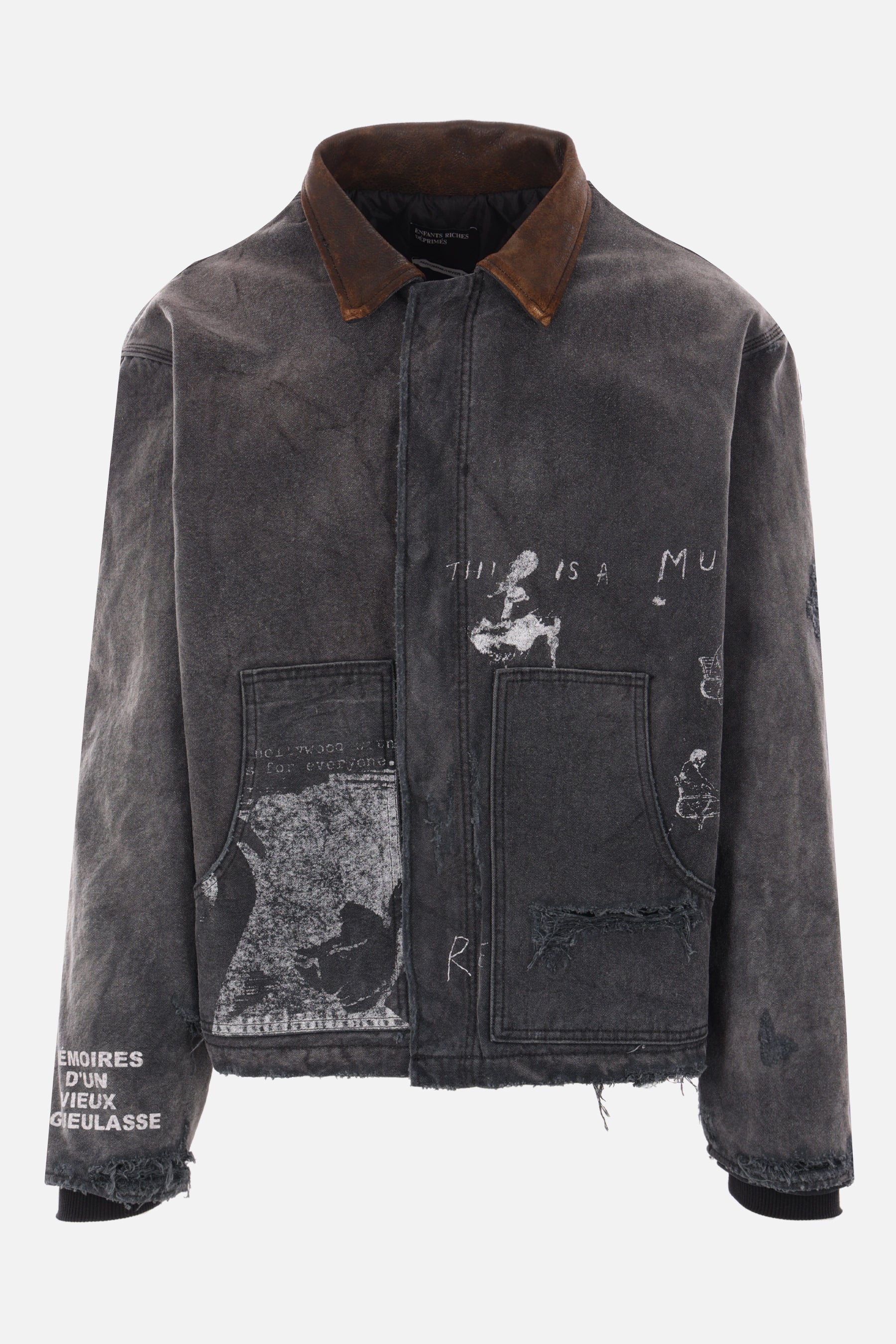 Chore distressed canvas padded jacket