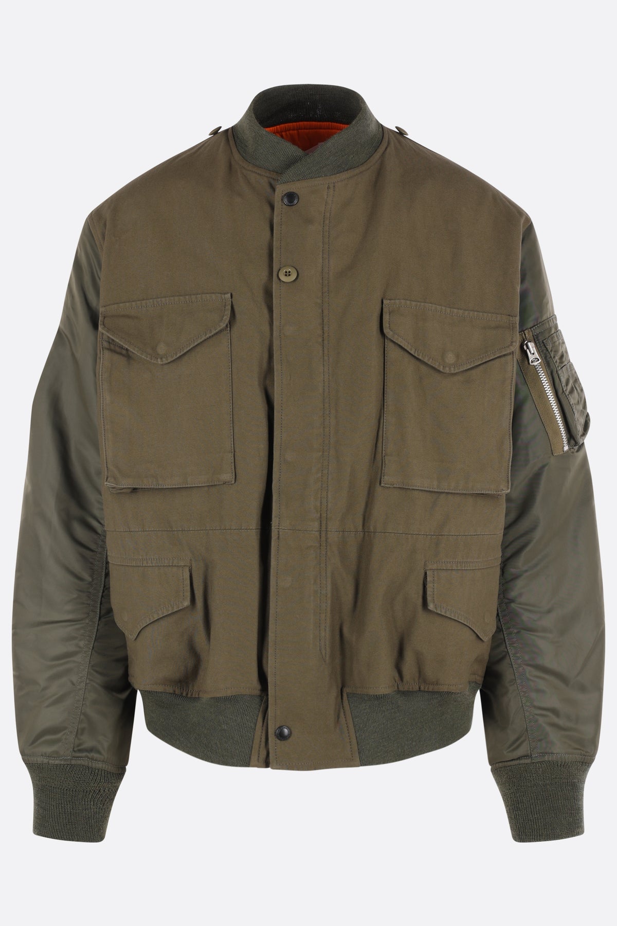 bomber imbottito in canvas e nylon