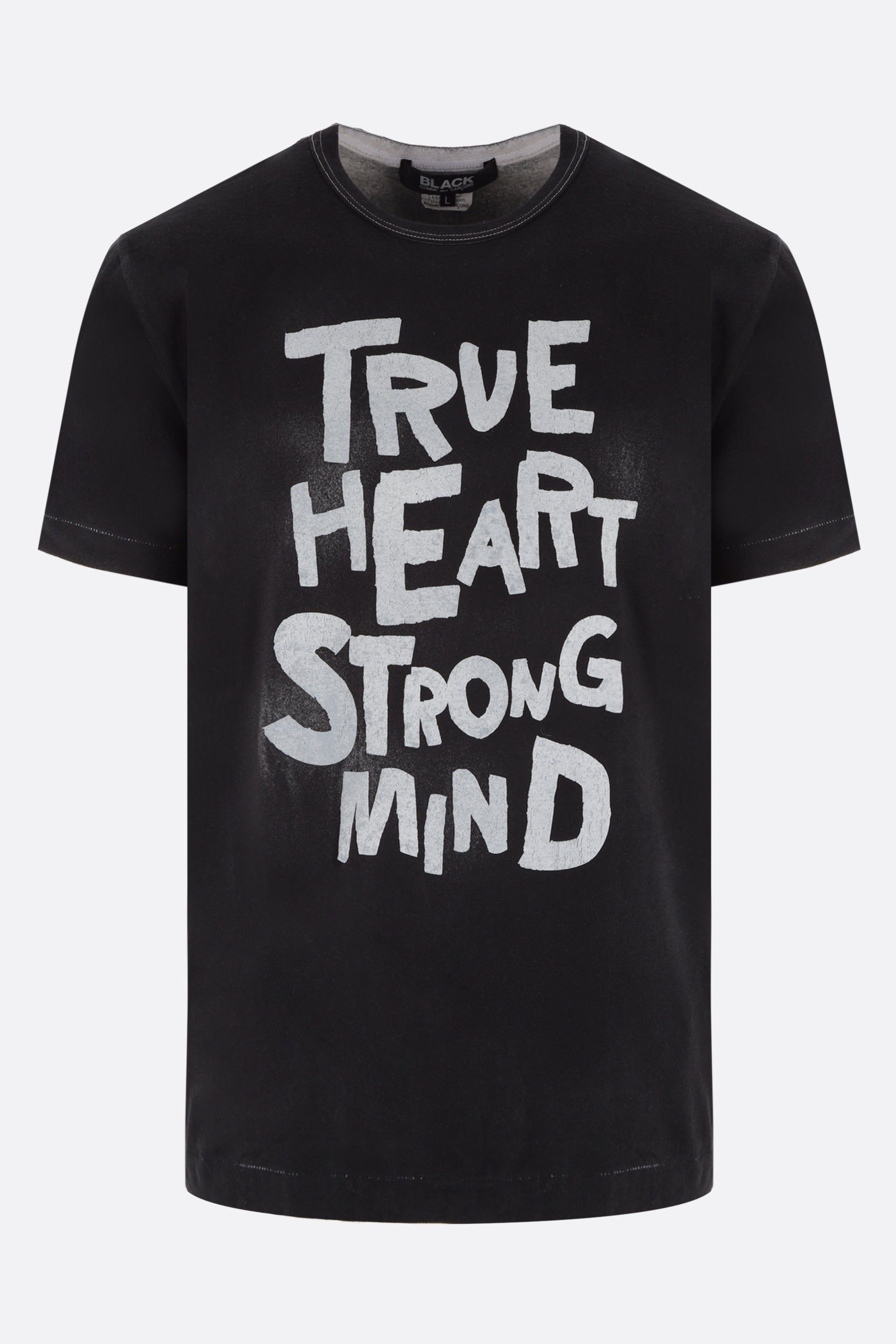 t-shirt in cotone stampa True Heart Strong Mind