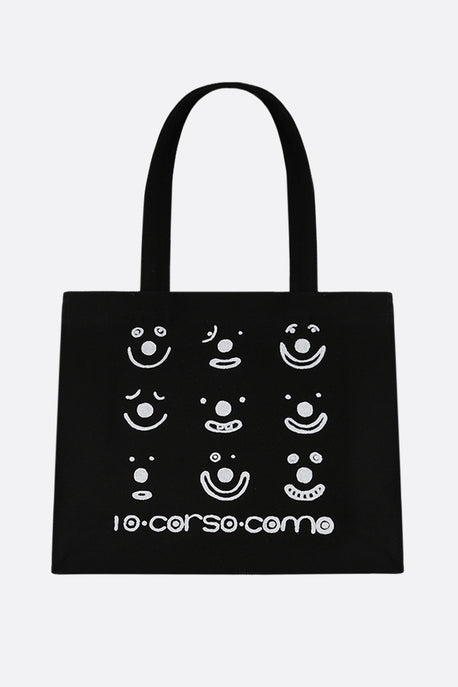 Smile print canvas mini shopping bag
