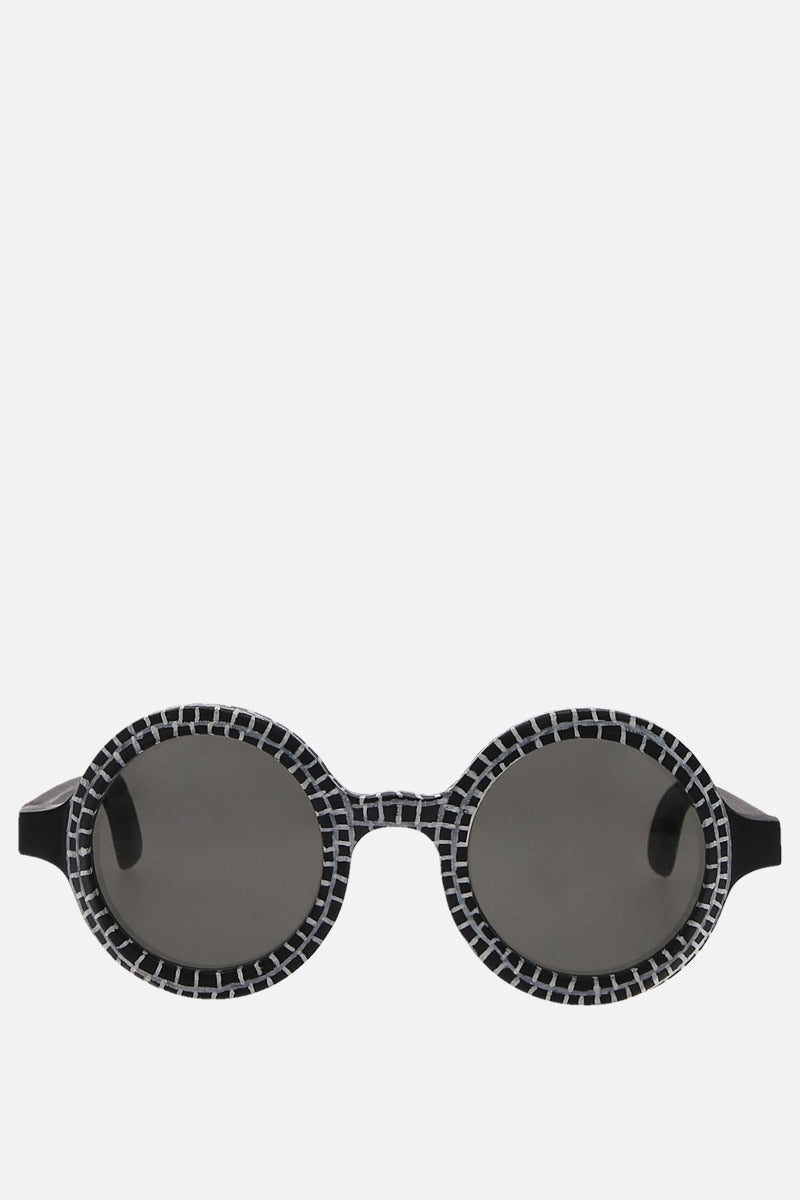 round-frame wood sunglasses