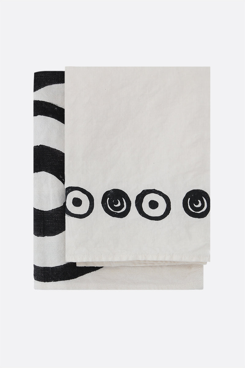 signature circles print linen placemat and napkin set