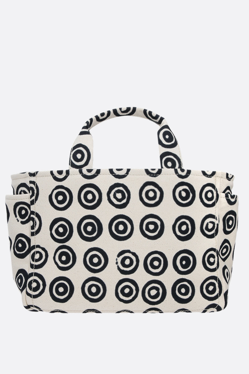 circles print canvas tote bag