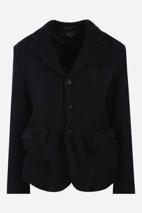 single-breasted wool blend structured jacket