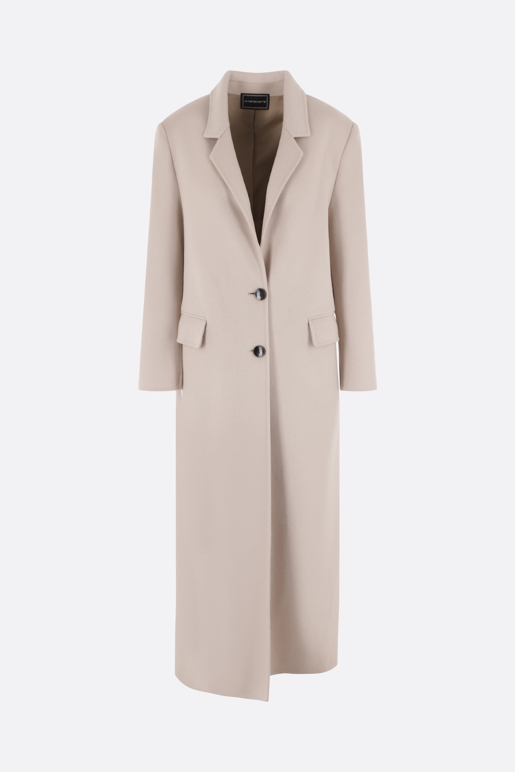 single-breasted wool and cashmere coat