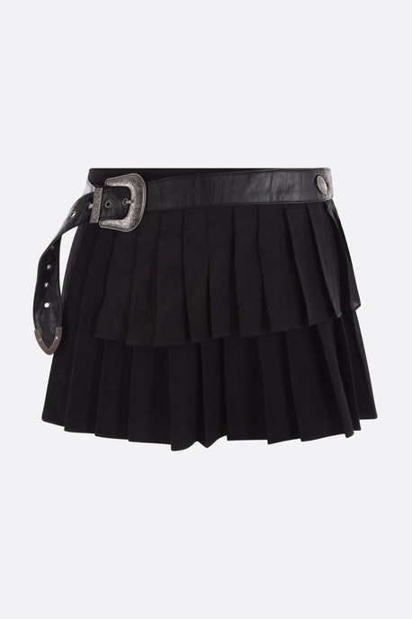 pleated drill miniskirt
