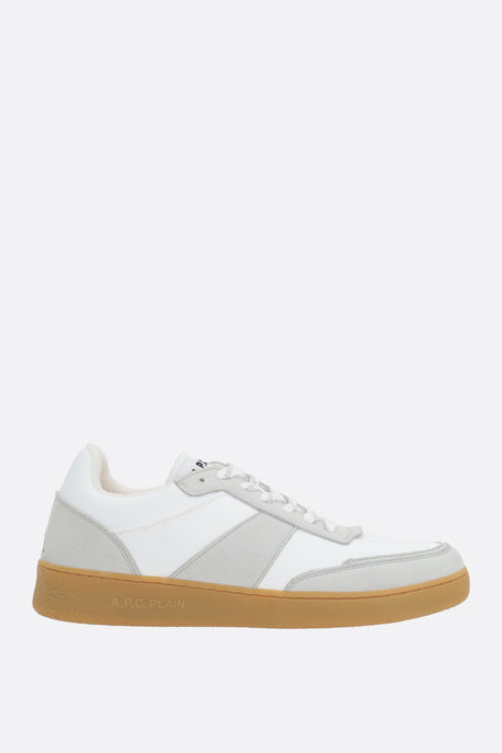 Plain faux leather and suede sneakers