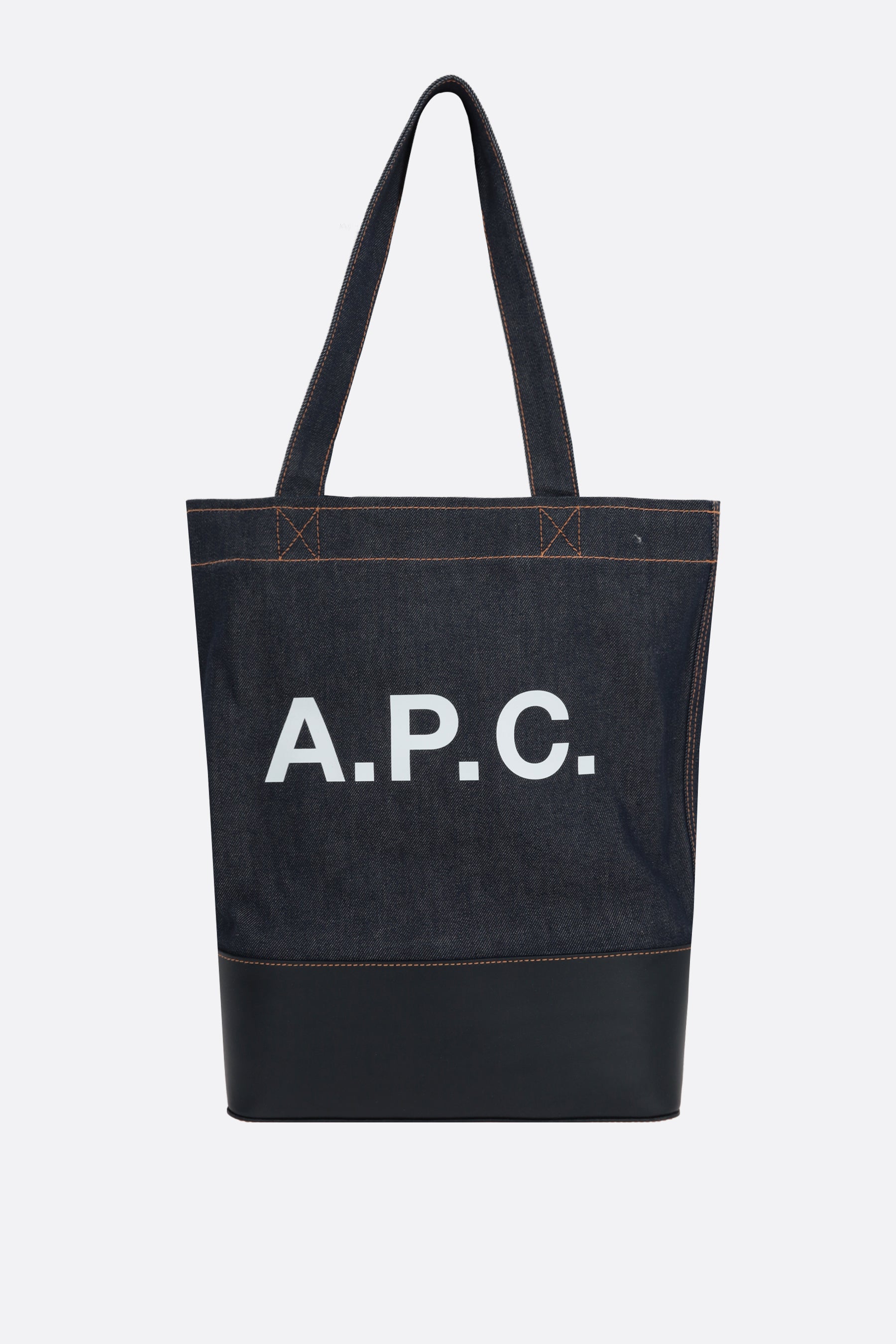 Axelle denim and smooth leather tote bag