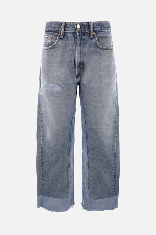 Reworked upcycled vintage denim culotte jeans