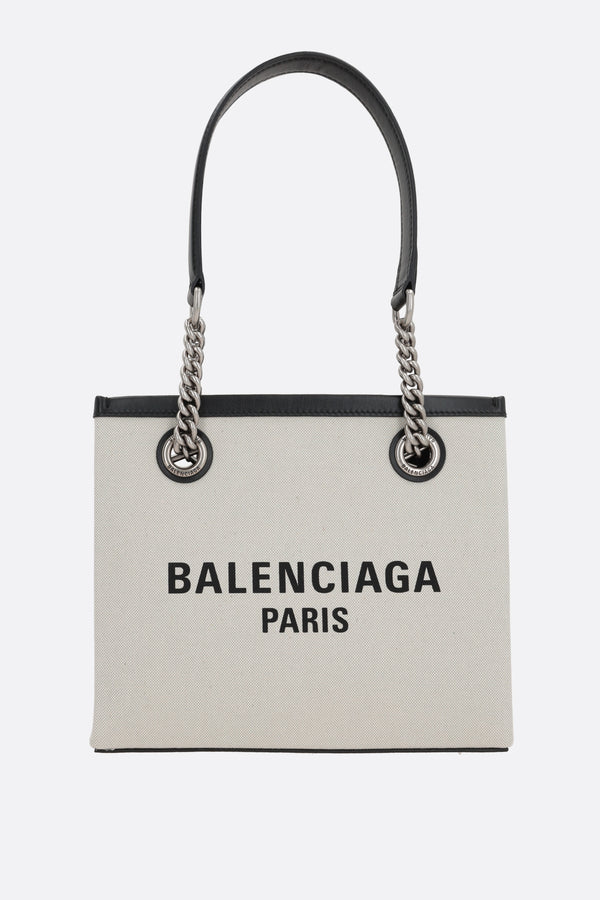 Balenciaga - Cabas Small Canvas Tote Bag - Womens - Black Cream for Women