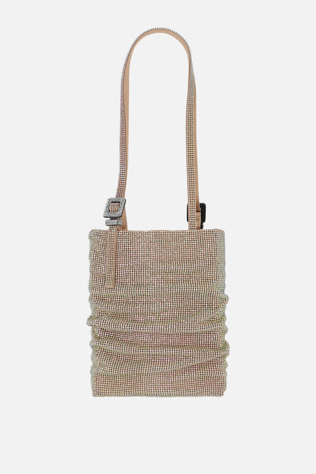Lollo La Grande crystal-embellished metal mesh handbag