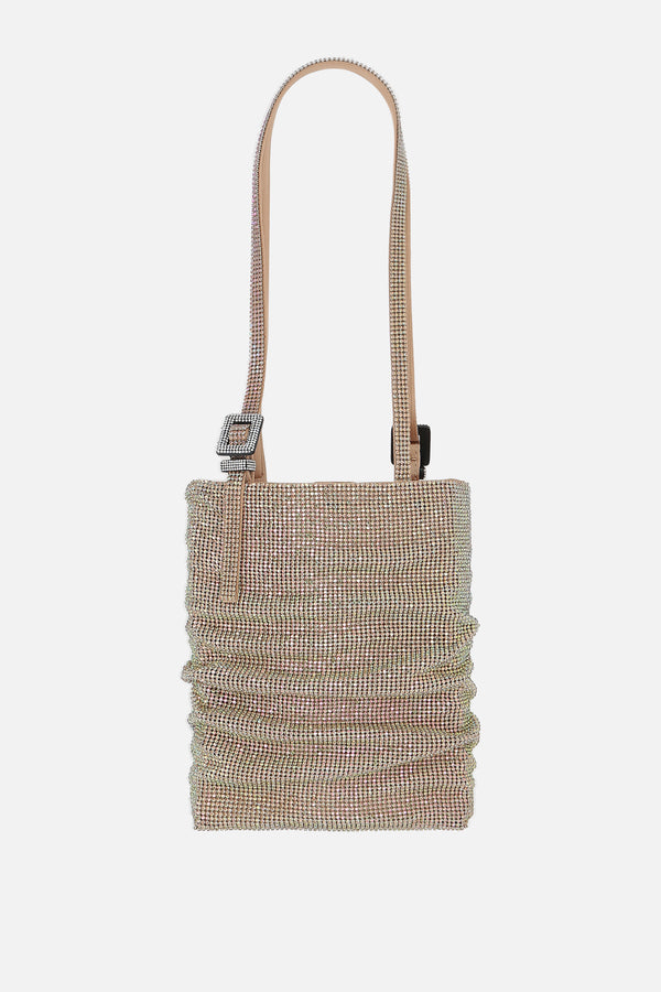 Lollo La Grande crystal-embellished metal mesh handbag