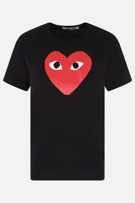 heart print cotton t-shirt