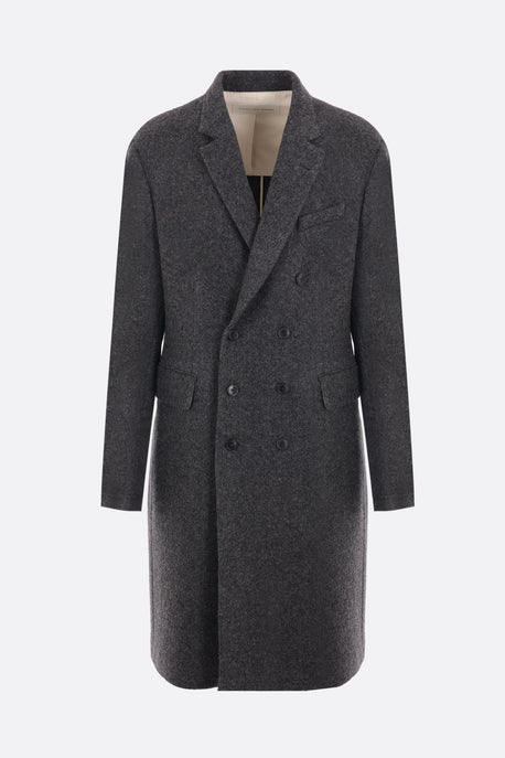 single-breasted boiled wool coat