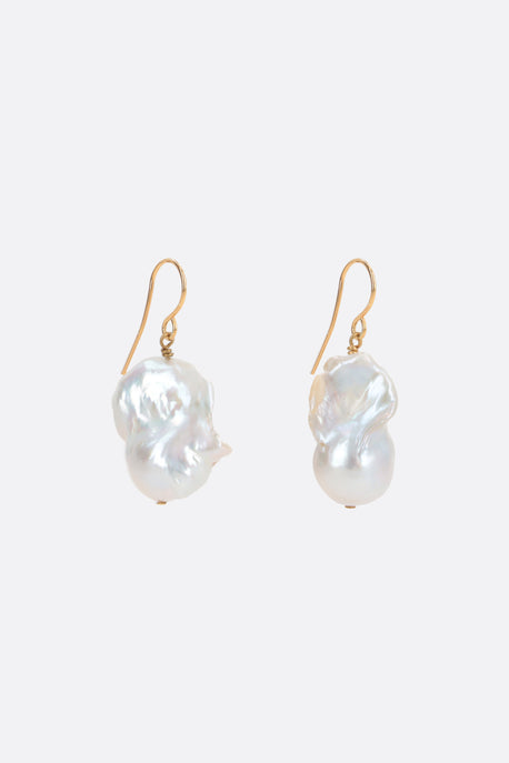 pearl-embellished brass earrings