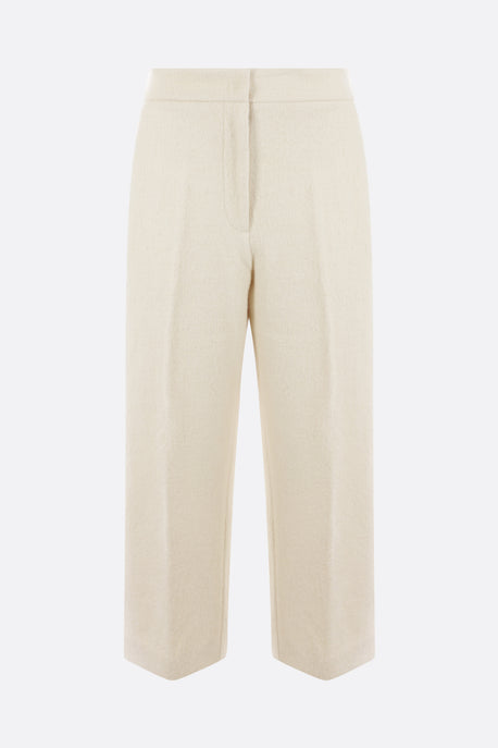 textured cotton and wool cropped pants