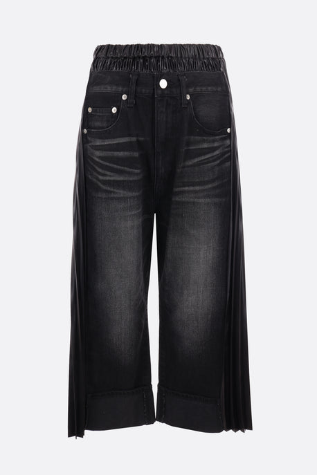 Levi's denim and pleated coated jersey cropped jeans