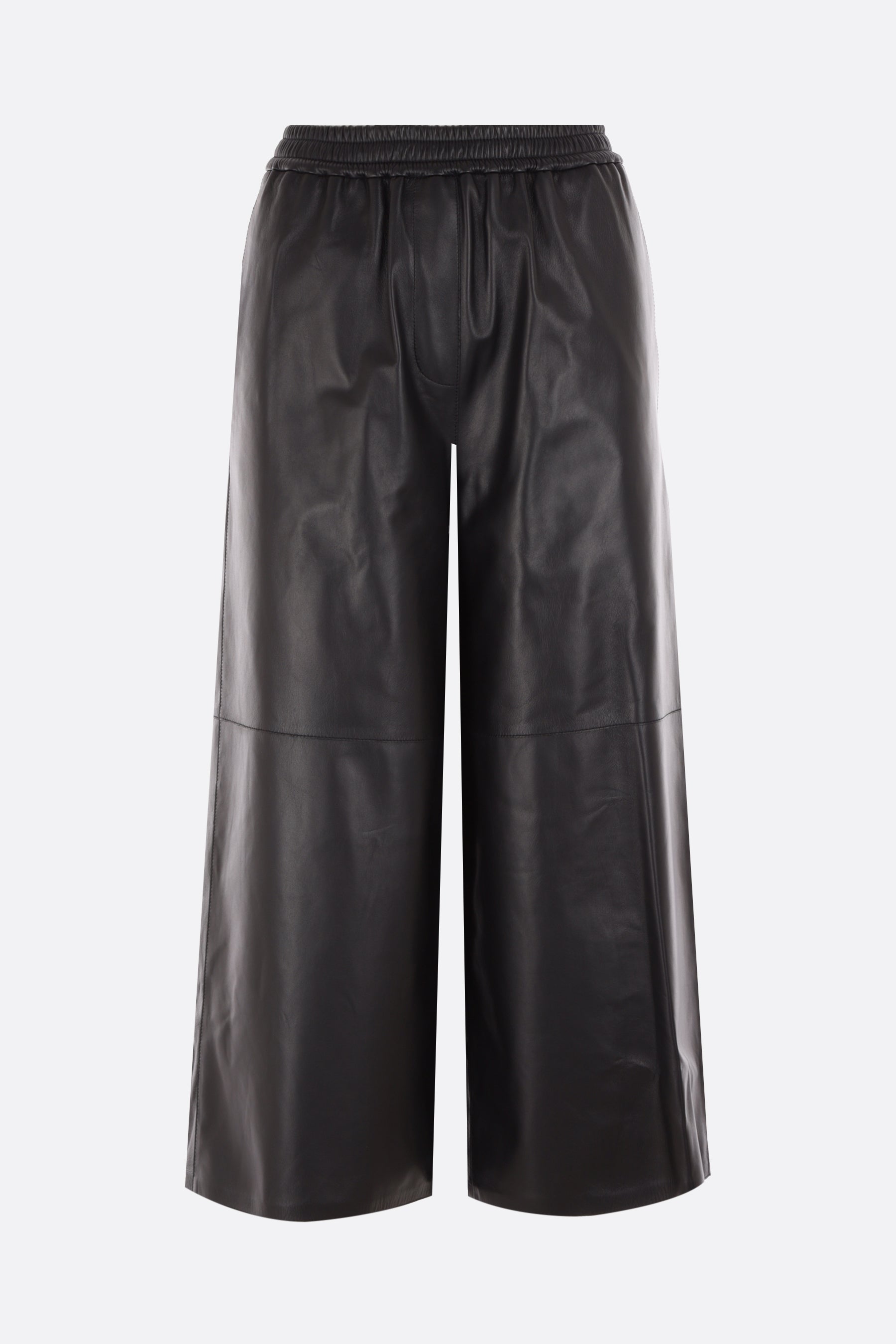leather cropped pants