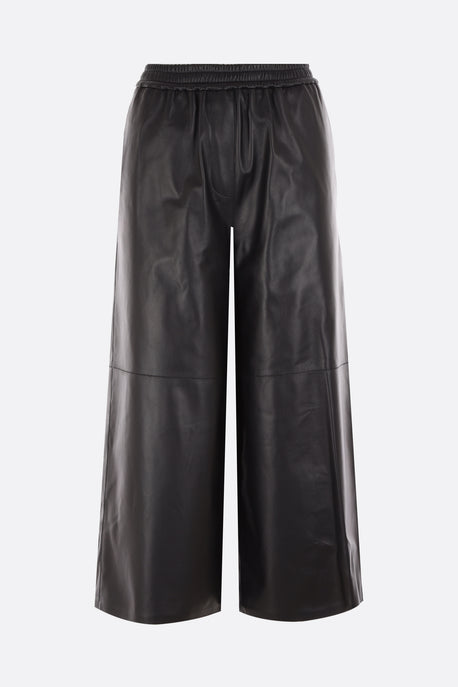 leather cropped pants