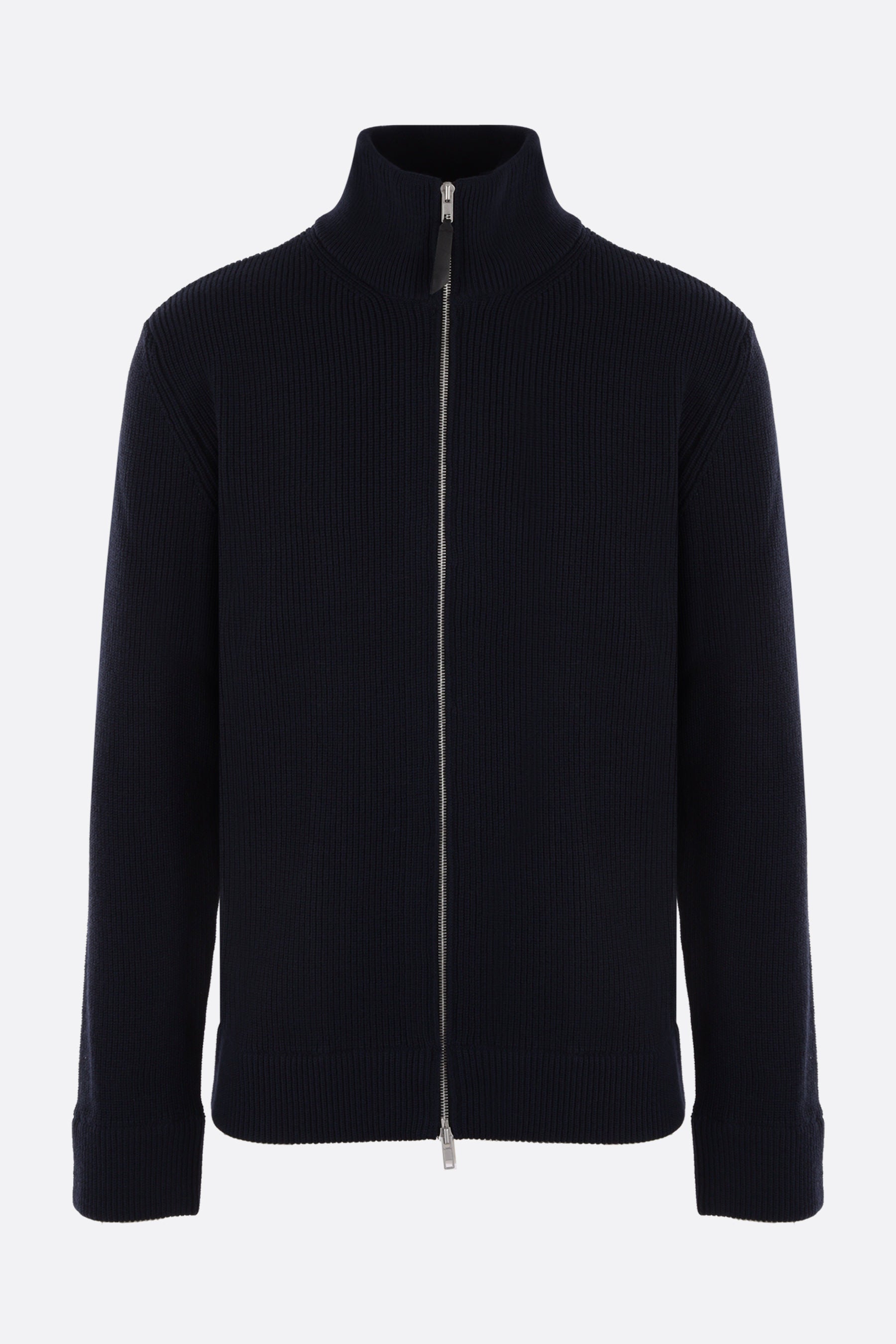 cotton and wool full-zip cardigan