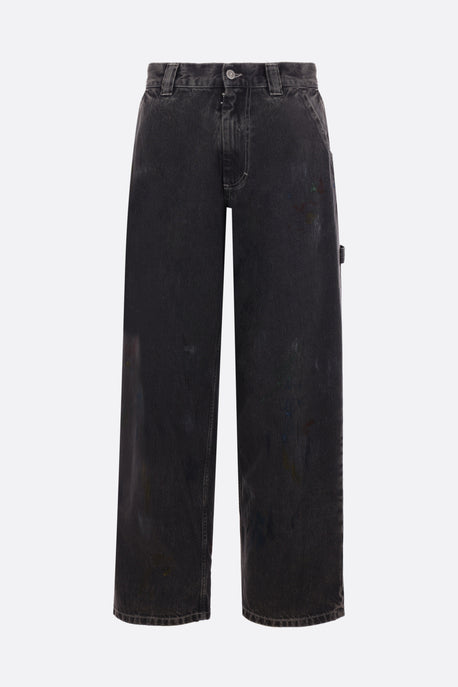 distressed-effect denim oversized jeans