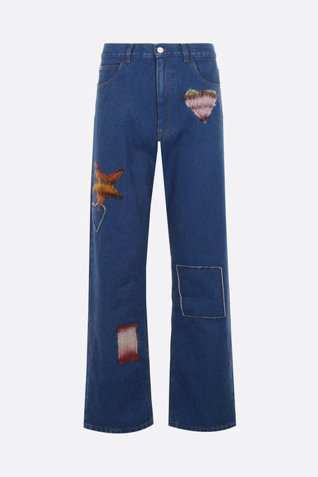 denim wide-leg jeans