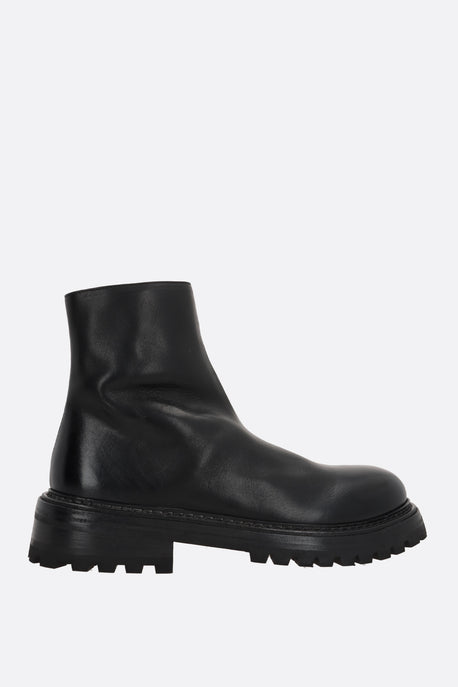 Carrucola grainy leather ankle boots