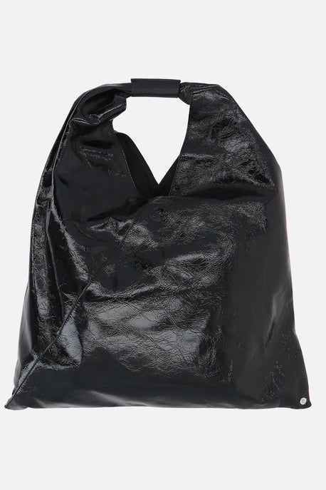 Japanese Classic medium glossy wrinkle leather handbag