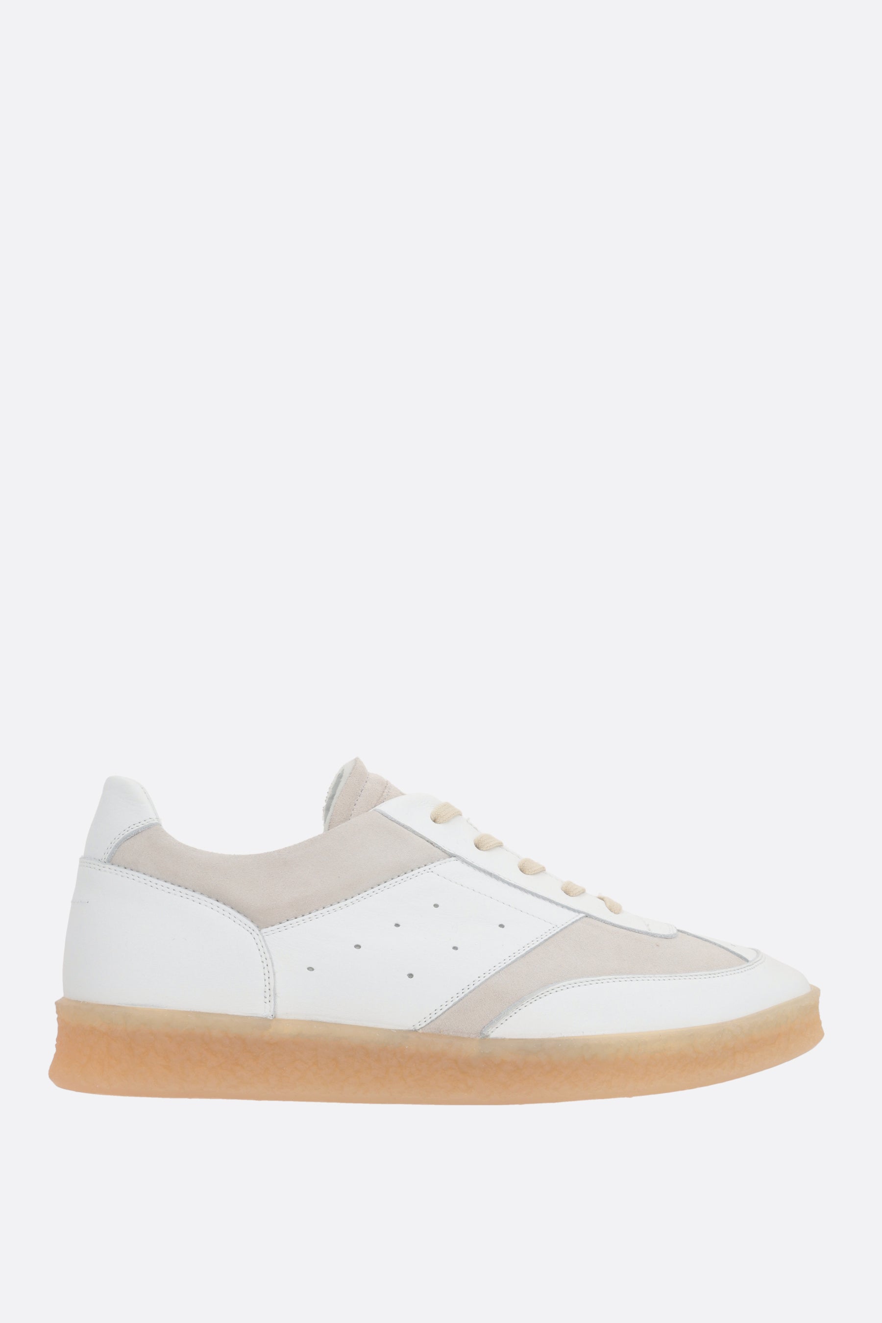 6 Court smooth leather and suede sneakers