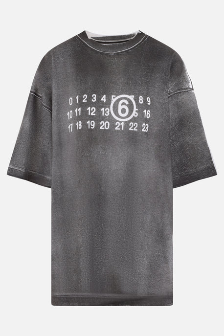numerical logo print cotton oversize t-shirt