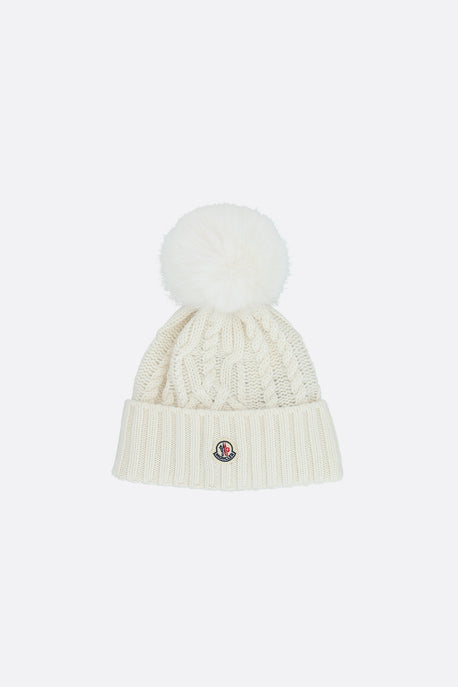 pompom-detailed wool and cashmere beanie