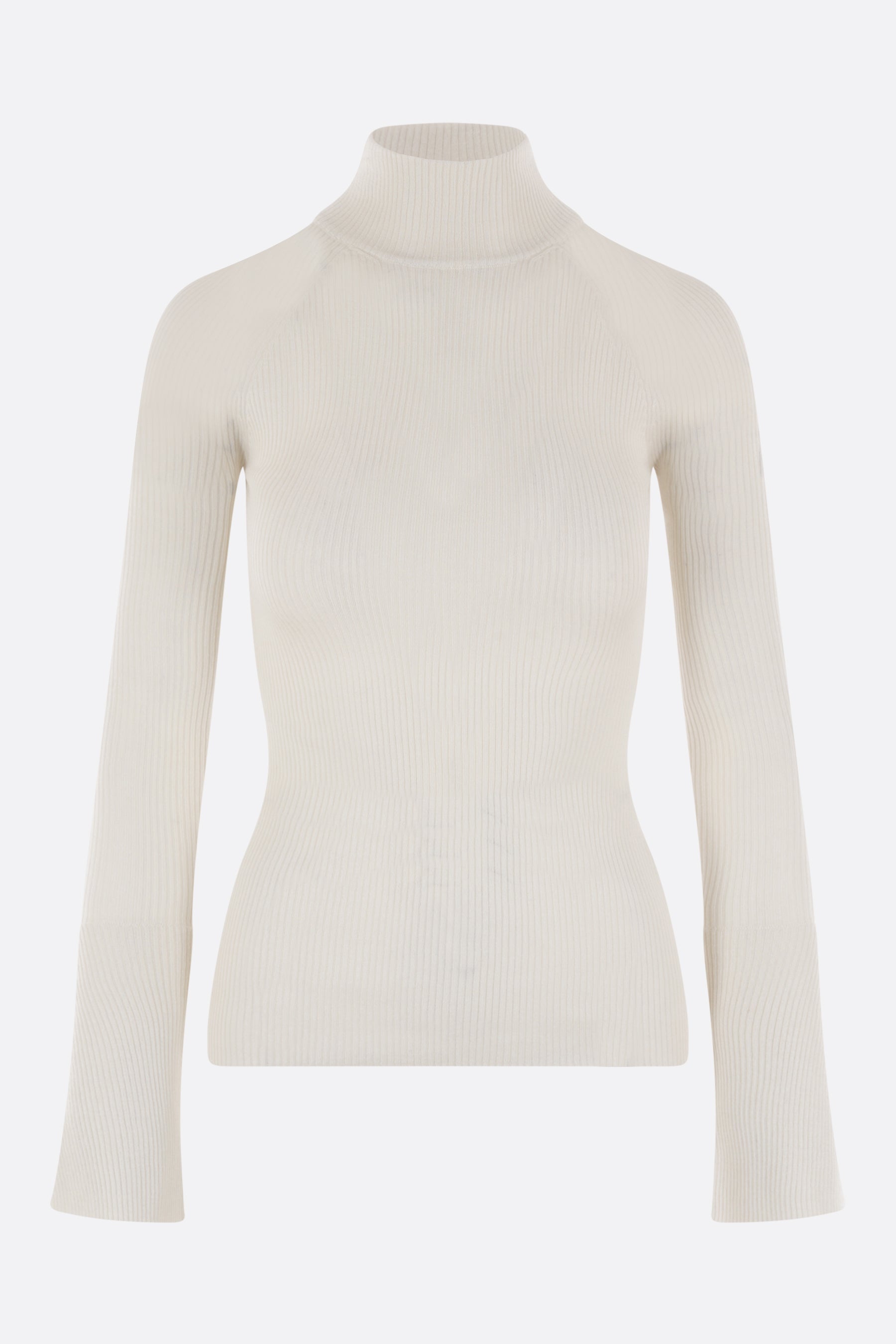 ribbed cashmere and silk turtleneck