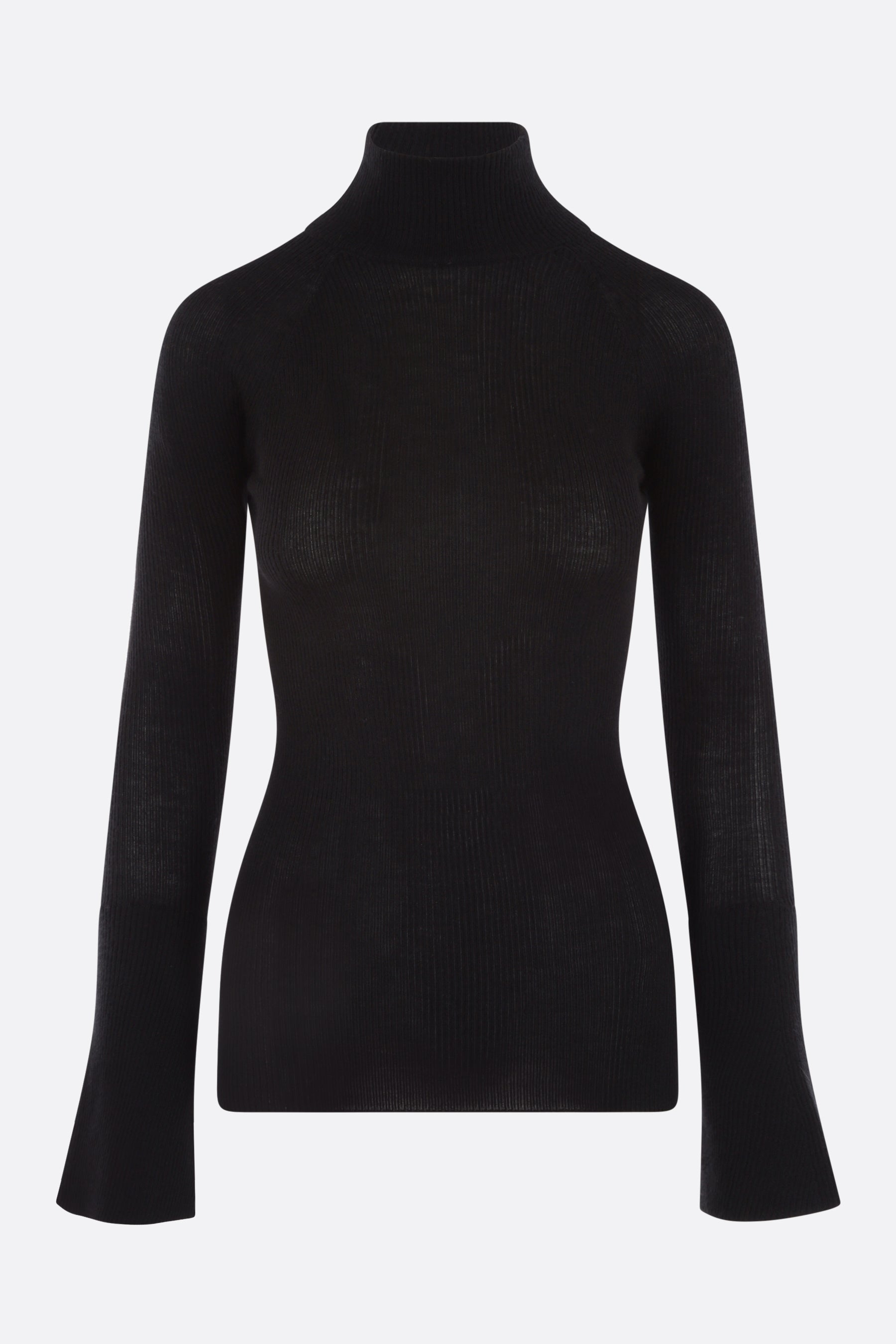 ribbed cashmere and silk turtleneck