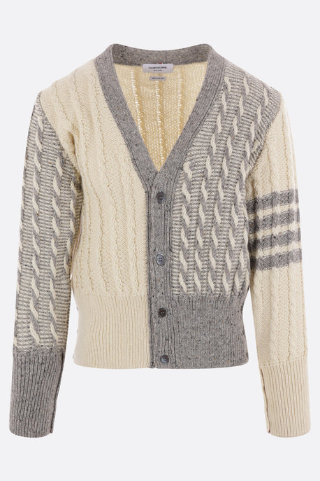 cable-knit wool and mohair cardigan