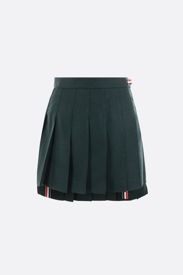 pleated wool miniskirt