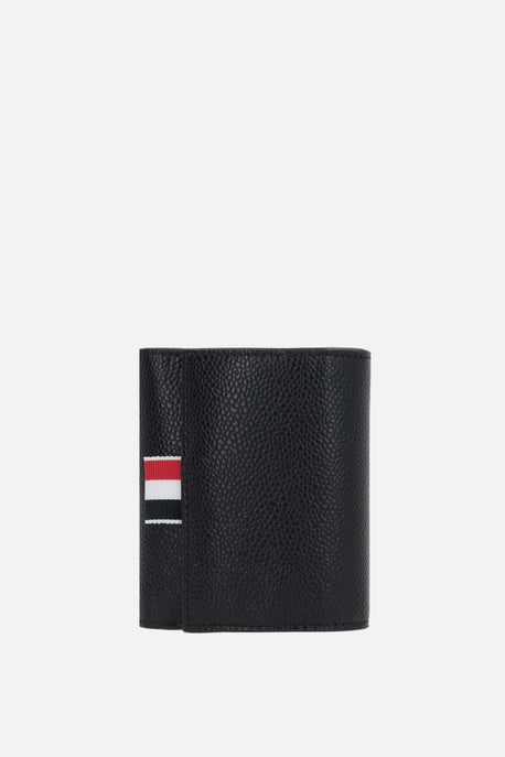 pebble grain leather compact wallet