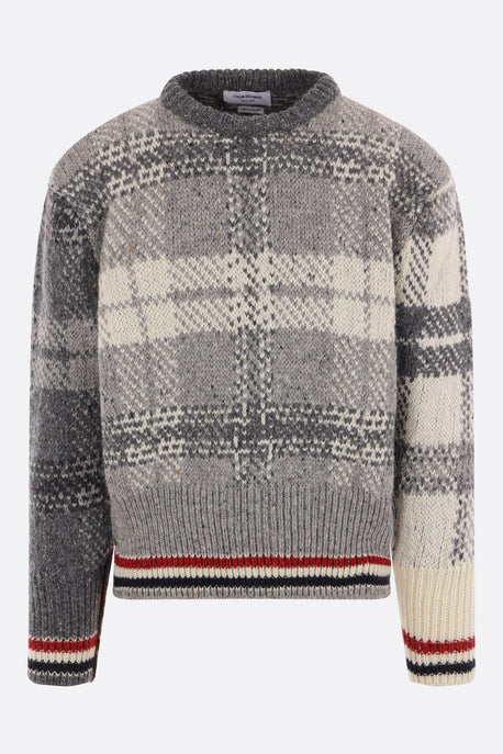 check wool and mohair pullover