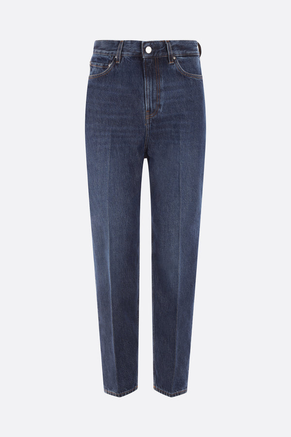 tapered-fit organic denim jeans