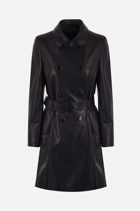 soft nappa double-breasted trench coat